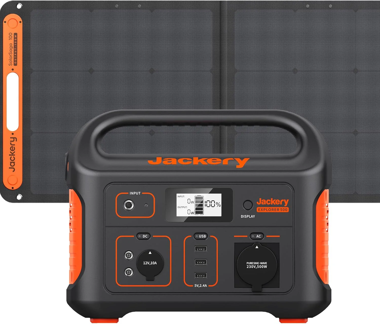 Bild von Jackery Solargenerator 500 mit 518 WH tragbarer Powerstation und 100W Solarpanel für mobile Stromversorgung und Outdoor Abenteuer