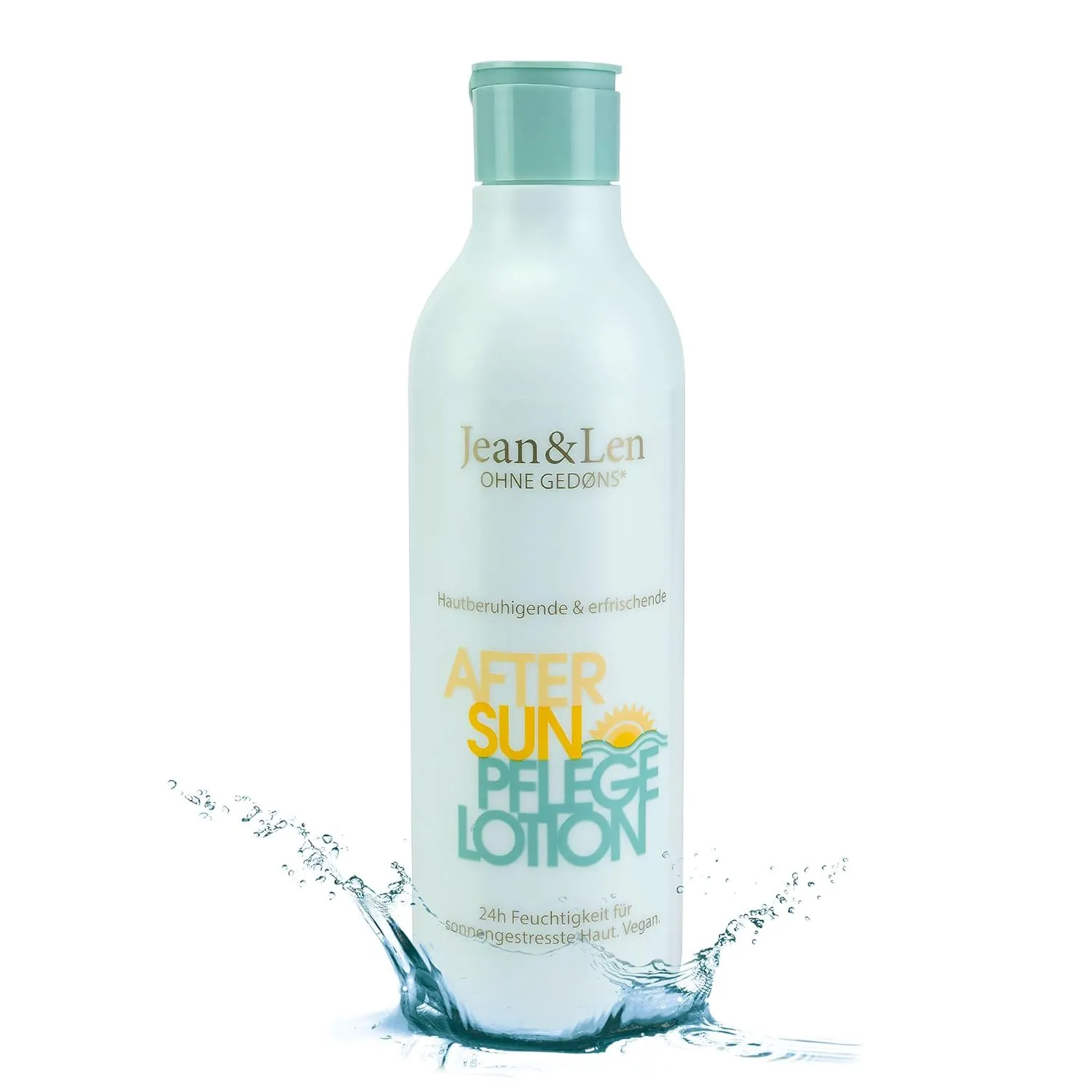 Bild von Jean & Len After Sun Lotion mit Aloe Vera und Vitamin E, 250 ml, für bis zu 24 Stunden Feuchtigkeit, vegan und ohne Parabene und Silikone