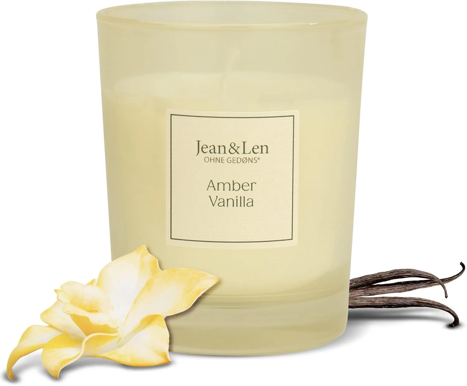 Bild von Jean & Len Duftkerze Amber und Vanilla im stylischen Glas, handgemacht und vegan, 120 g
