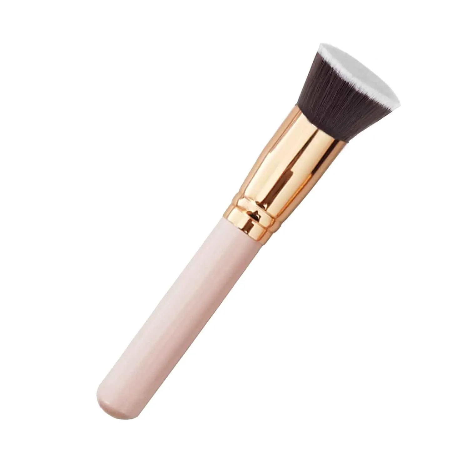 Bild von JeoPoom Make-Up Pinselset in Roségold für Foundation und Kosmetik mit flachem Pinsel zum Polieren und Verblenden