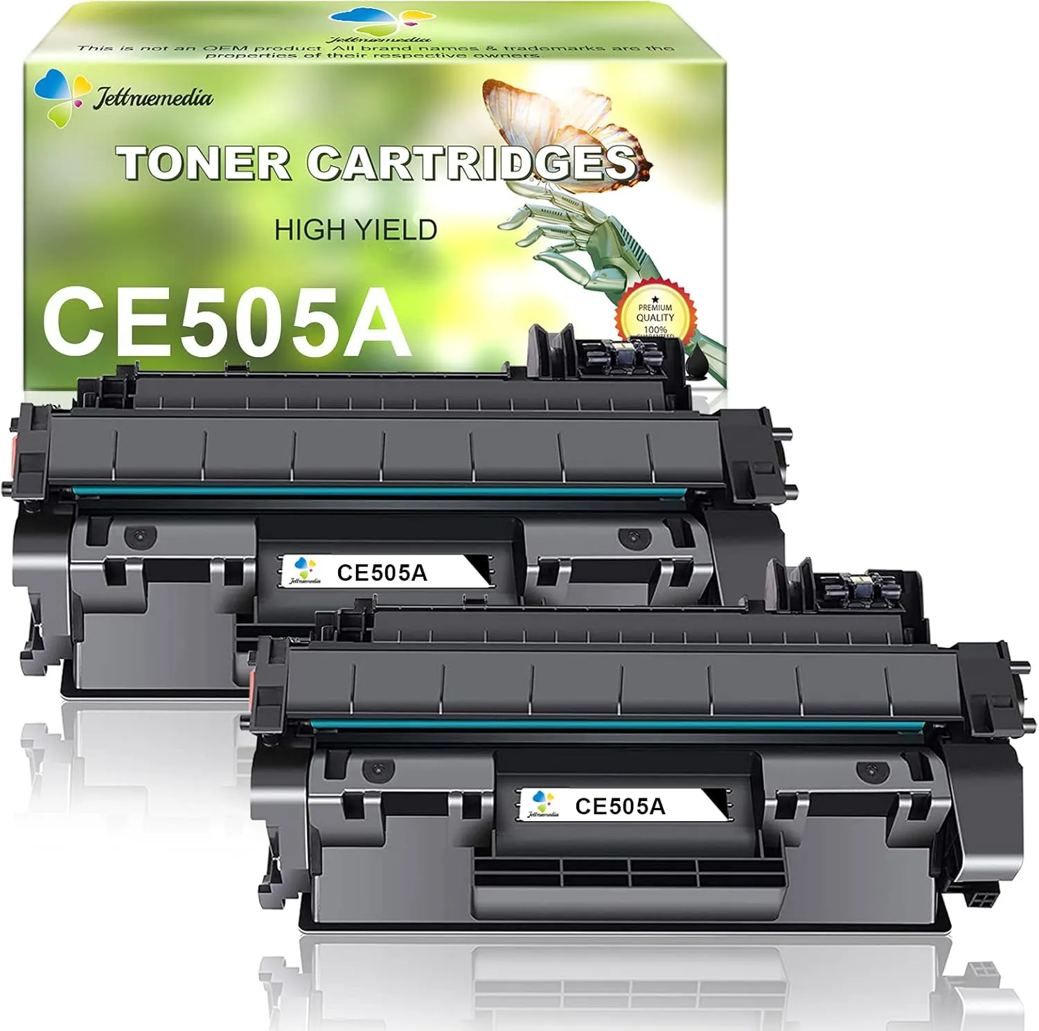 Bild von Jettruemedia 05A Toner kompatibel für HP CE505A im 2er-Pack für Laserjet P2035, P2055 und weitere Modelle