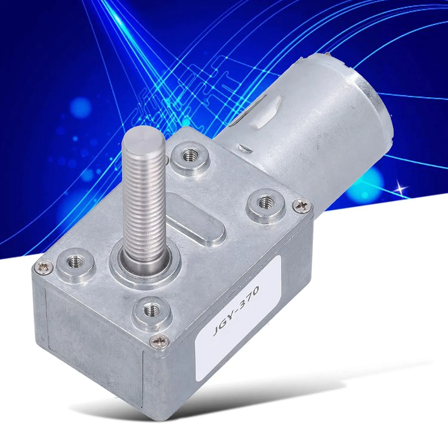 Bild von JGY-370 Schneckengetriebemotor mit M8 Gewindewelle, selbsthemmend, 12V, 6 U/min