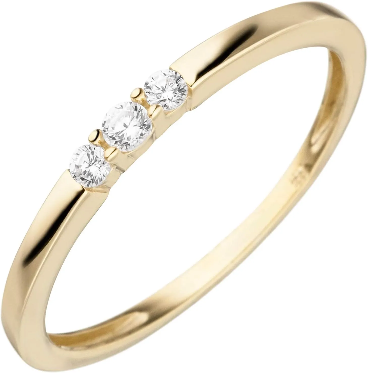 Bild von Jobo Damenring aus 333 Gold mit drei Zirkonia