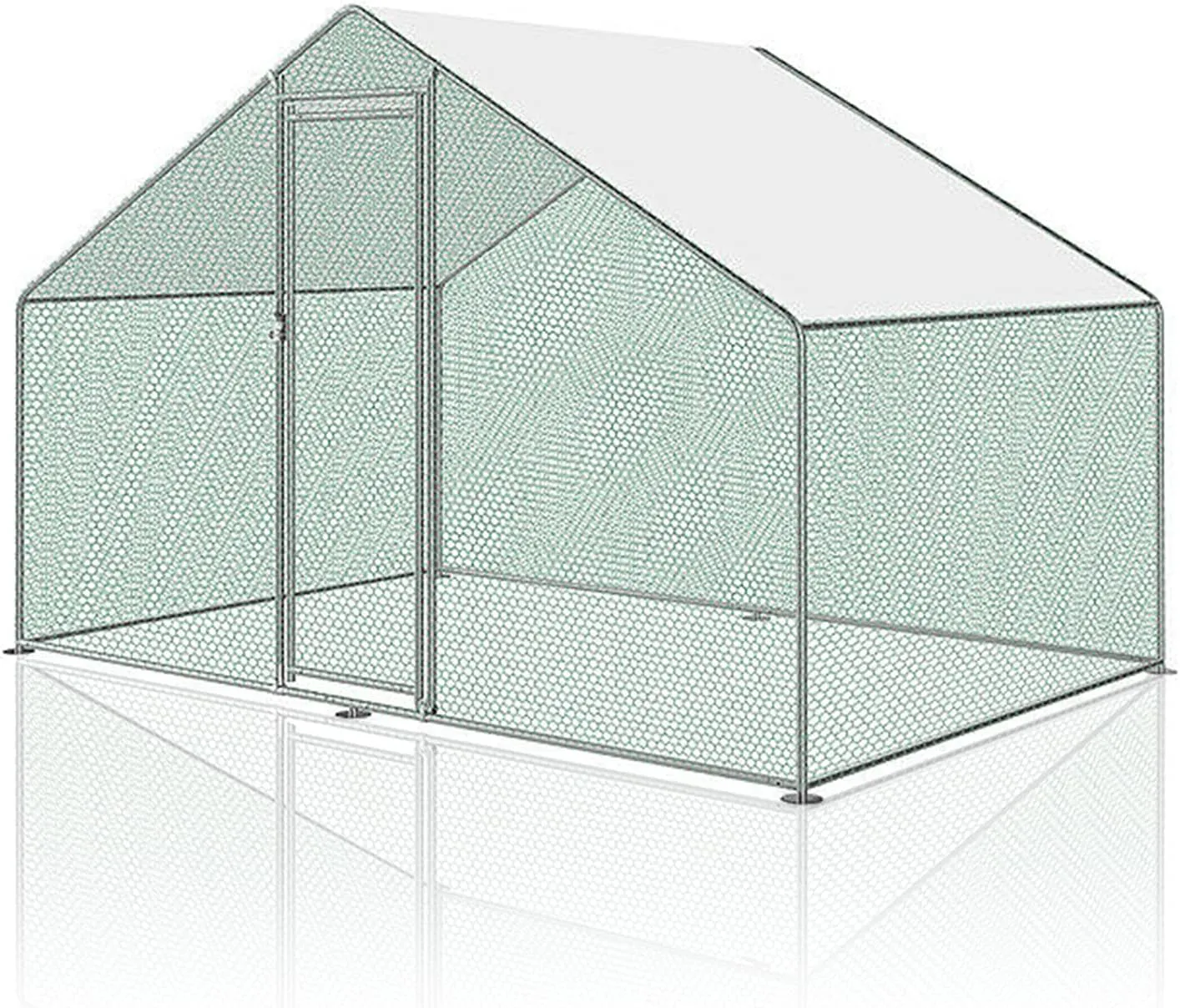 Bild von Joparri Hühnerstall Freilaufgehege XL aus verzinktem Stahl mit Schloss, 3x2x2m für Hühner und Kleintiere