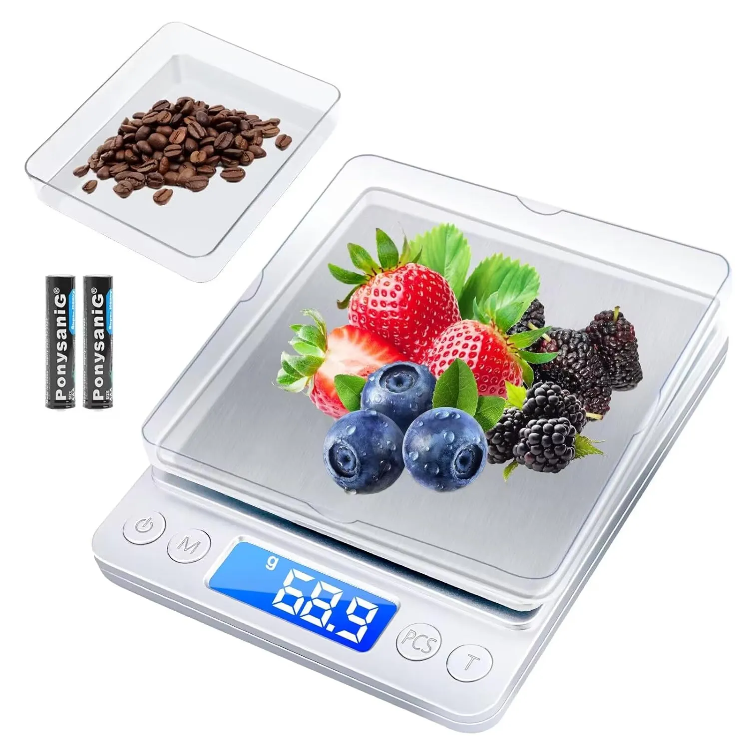 Bild von JOPHEK digitale Küchenwaage mit 3 kg Kapazität und 0,1 g Genauigkeit, LCD-Display und 6 Maßeinheiten für Lebensmittel und Zutaten
