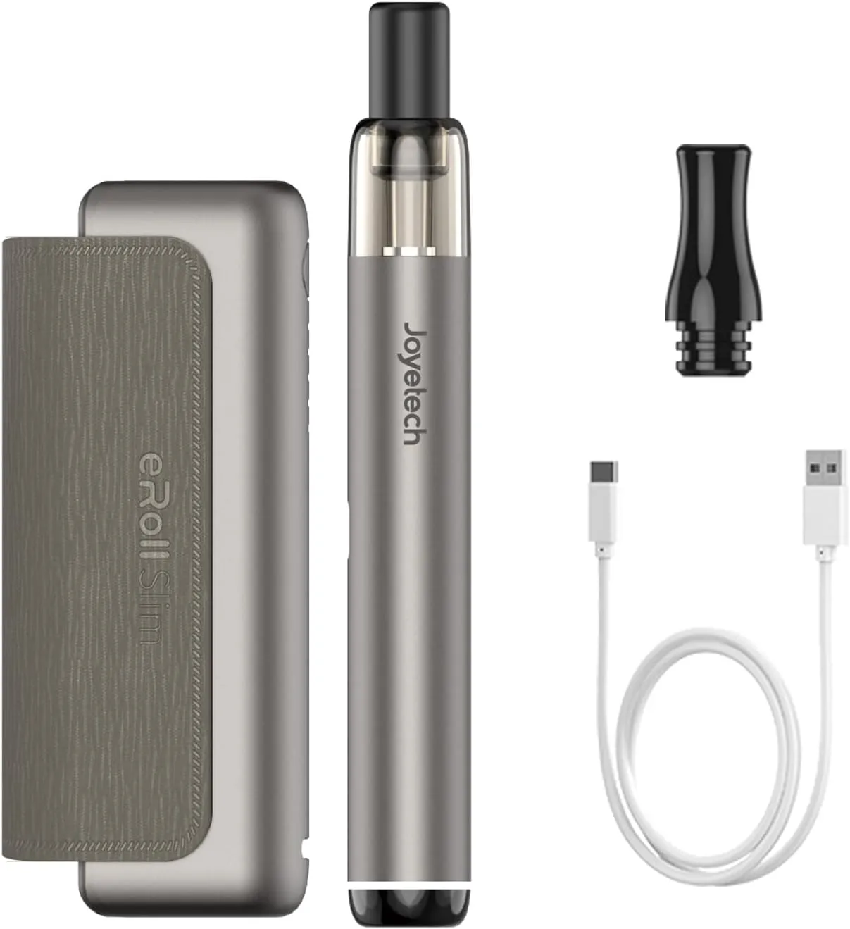 Bild von Joyetech Eroll Slim Vape Kit mit 1500 mAh und 480 mAh Akku, 2 ml Pod und USB-C Ladefunktion in Gunmetal Grau