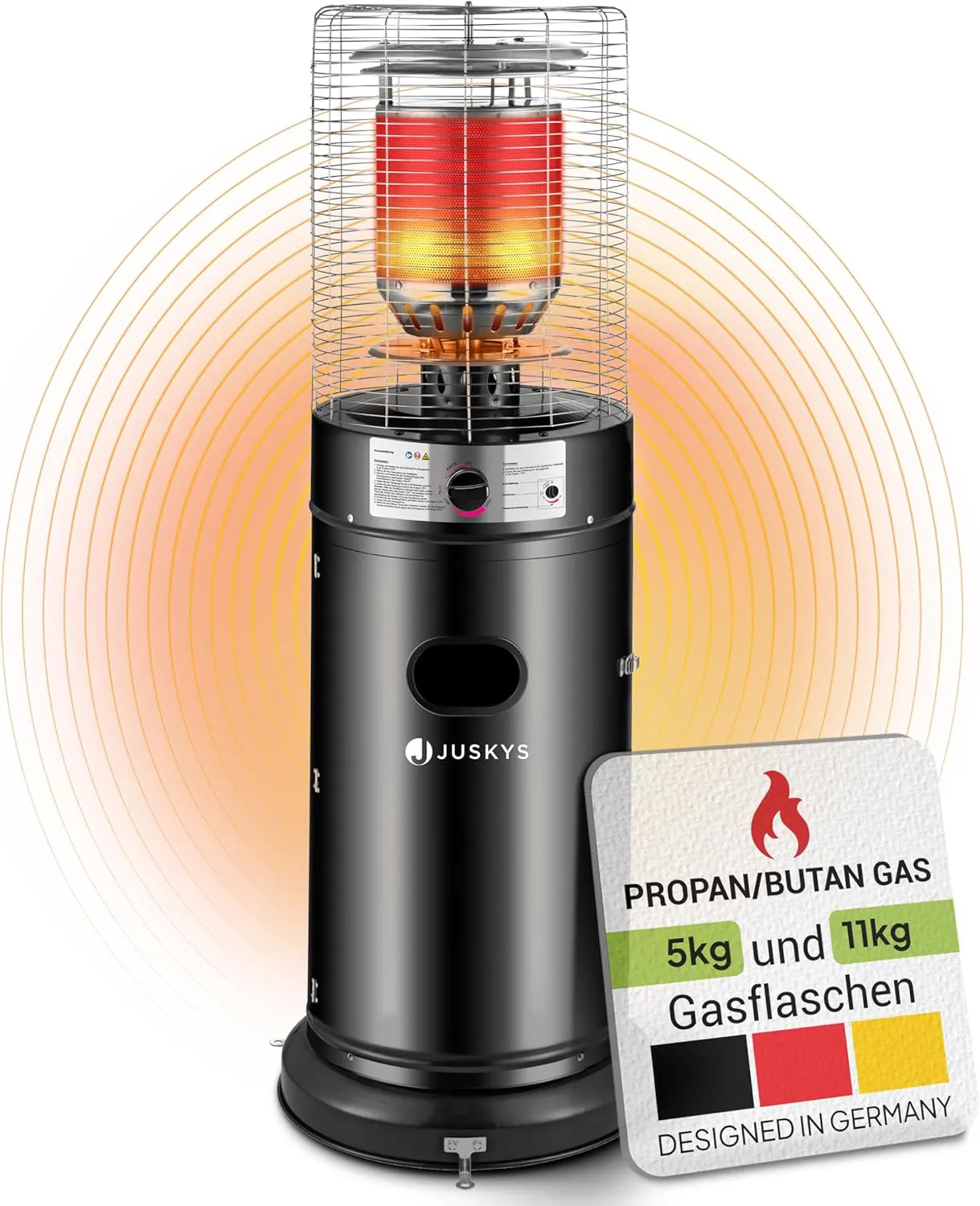 Bild von Juskys Cuna Heizstrahler mit 11 kW Gasbrenner für Terrasse, Balkon und Garten (geeignet für 5 und 11 kg Gasflaschen)