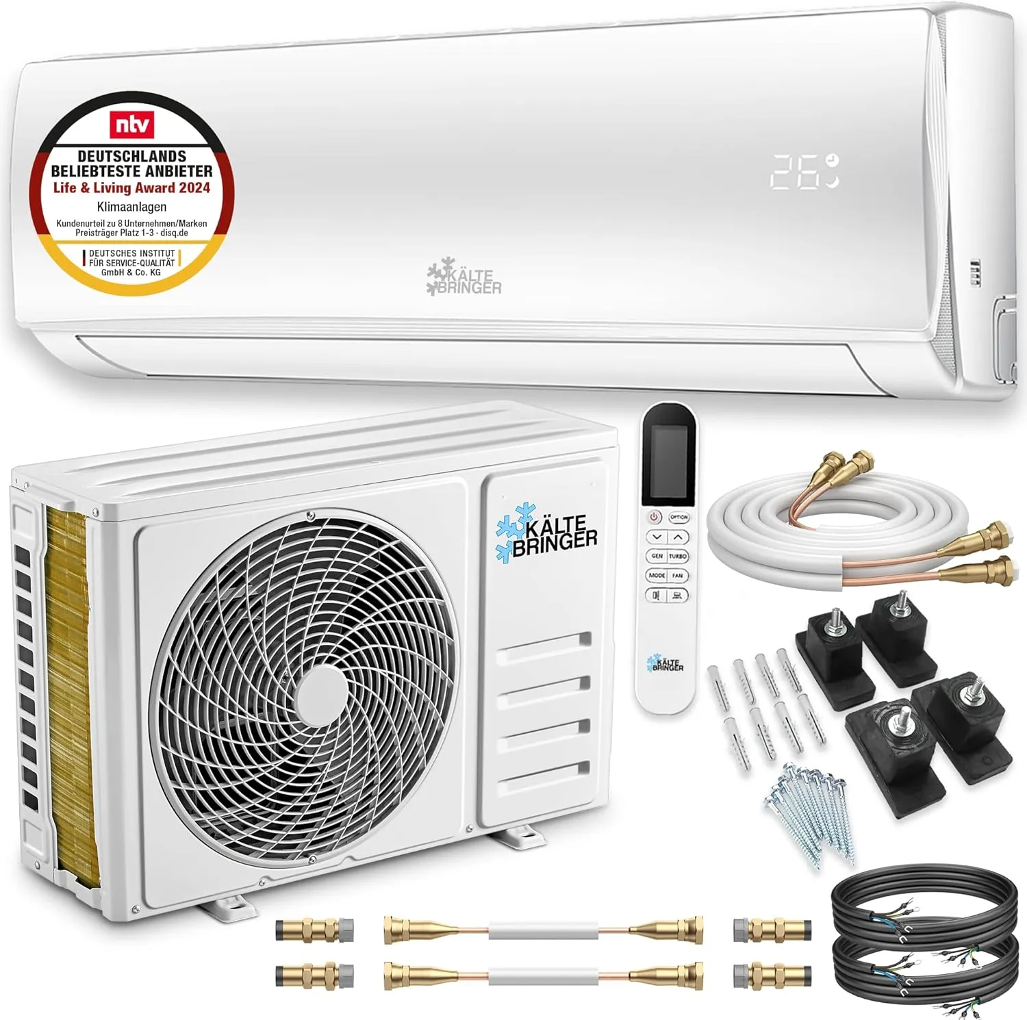 Bild von Kältebringer Split Klimaanlage mit 12000 BTU und Heizfunktion, inklusive WiFi, App und 5m Kupferleitung, geeignet für Räume bis 55 qm
