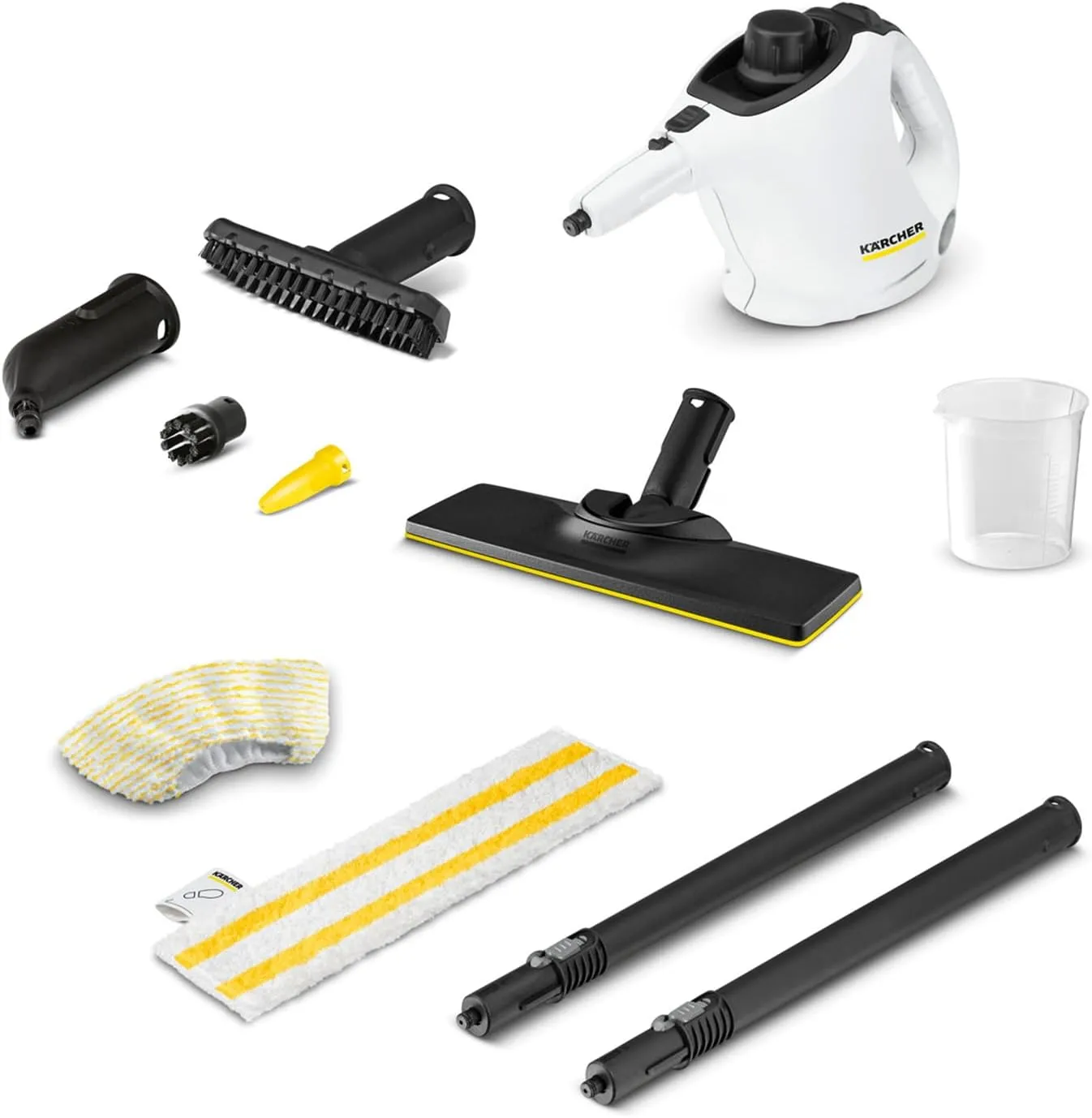 Bild von Kärcher SC 1 EasyFix Dampfreiniger mit 3 bar Dampfdruck, 1.200 W Leistung und 20 m² Flächenleistung, inklusive Bodenreinigungsset und Mikrofaserbezug