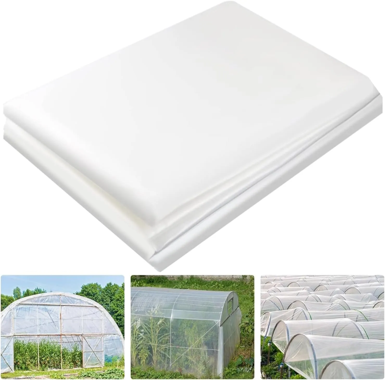 Bild von KAHEIGN 2 x 6m transparente Polyethylenfolie, extra dick und reißfest für Gewächshäuser und Gartenarbeit