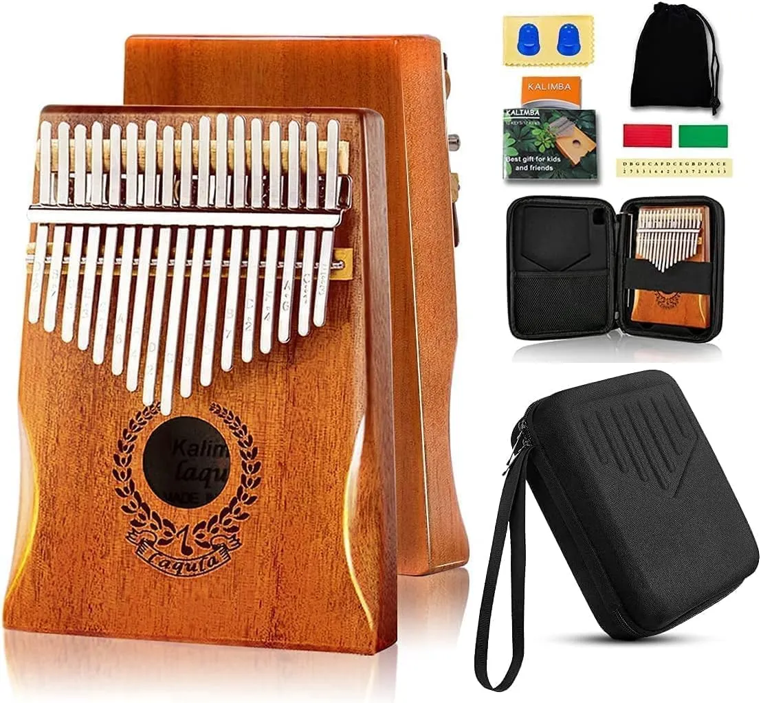 Bild von Kalimba mit 17 Tasten, tragbares Fingerpiano inklusive Schutzhülle, Lernanleitung und Stimmhammer für Anfänger und Fortgeschrittene