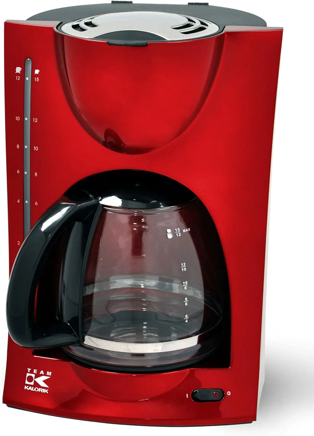 Bild von Kalorik TKG KA 1050 R Filterkaffeemaschine mit 1,5 Litern Fassungsvermögen für bis zu 12 Tassen in Metallic-Rot