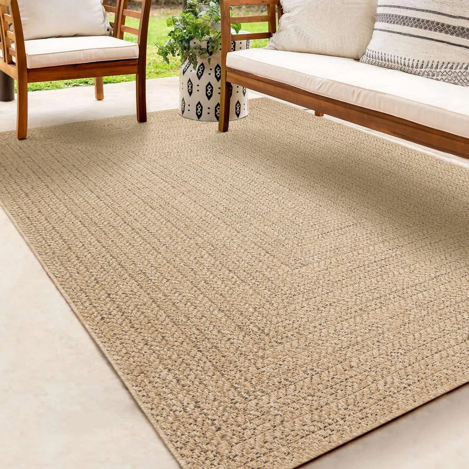 Bild von Kansas Teppich im Jute-Look für Innen und Außen, wetterfest, 60 x 90 cm