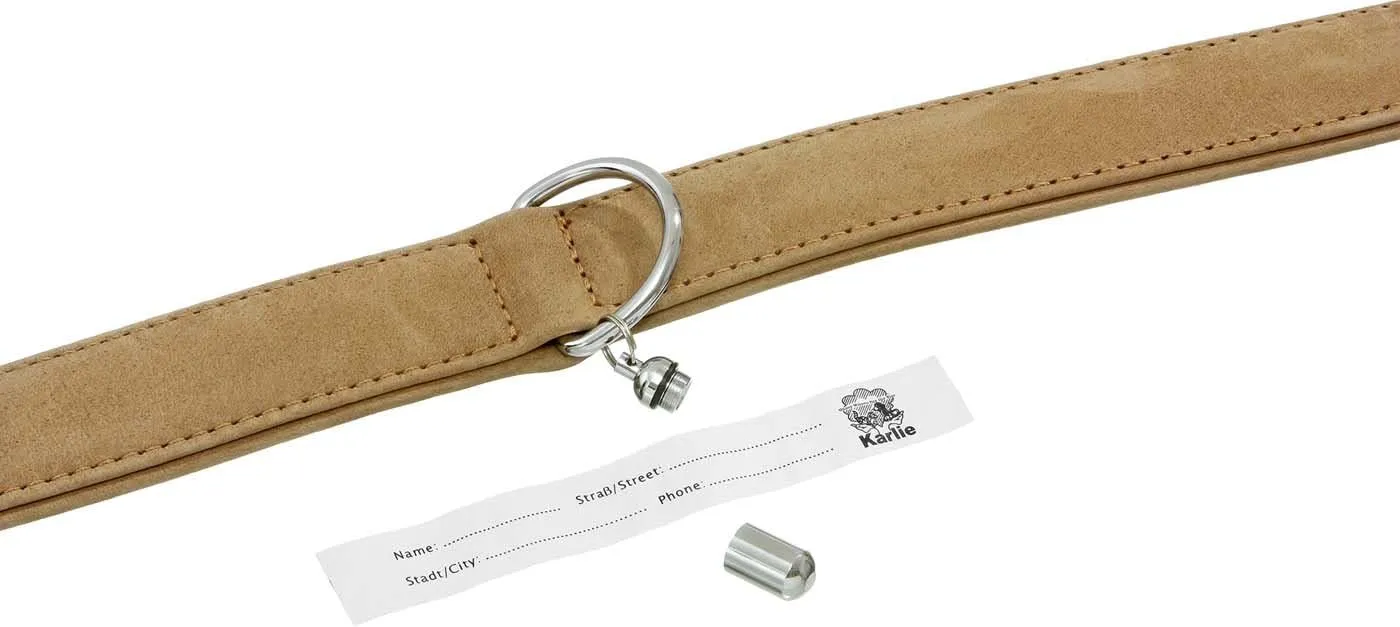 Bild von Karlie Buffalo Halsband aus schwarzem Büffelleder, 10 mm breit und 21 cm lang