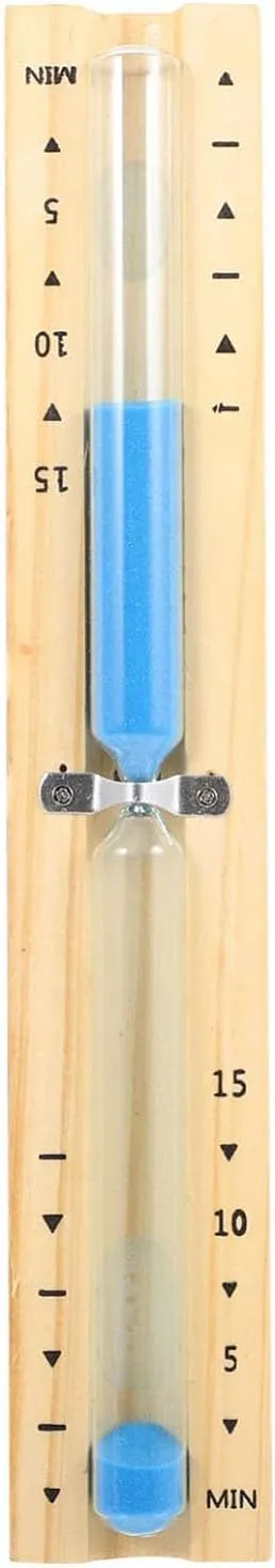 Bild von Katmerio Sanduhr für die Sauna mit 15 Minuten Laufzeit und blauem Sand, inklusive 2 Edelstahl Schrauben