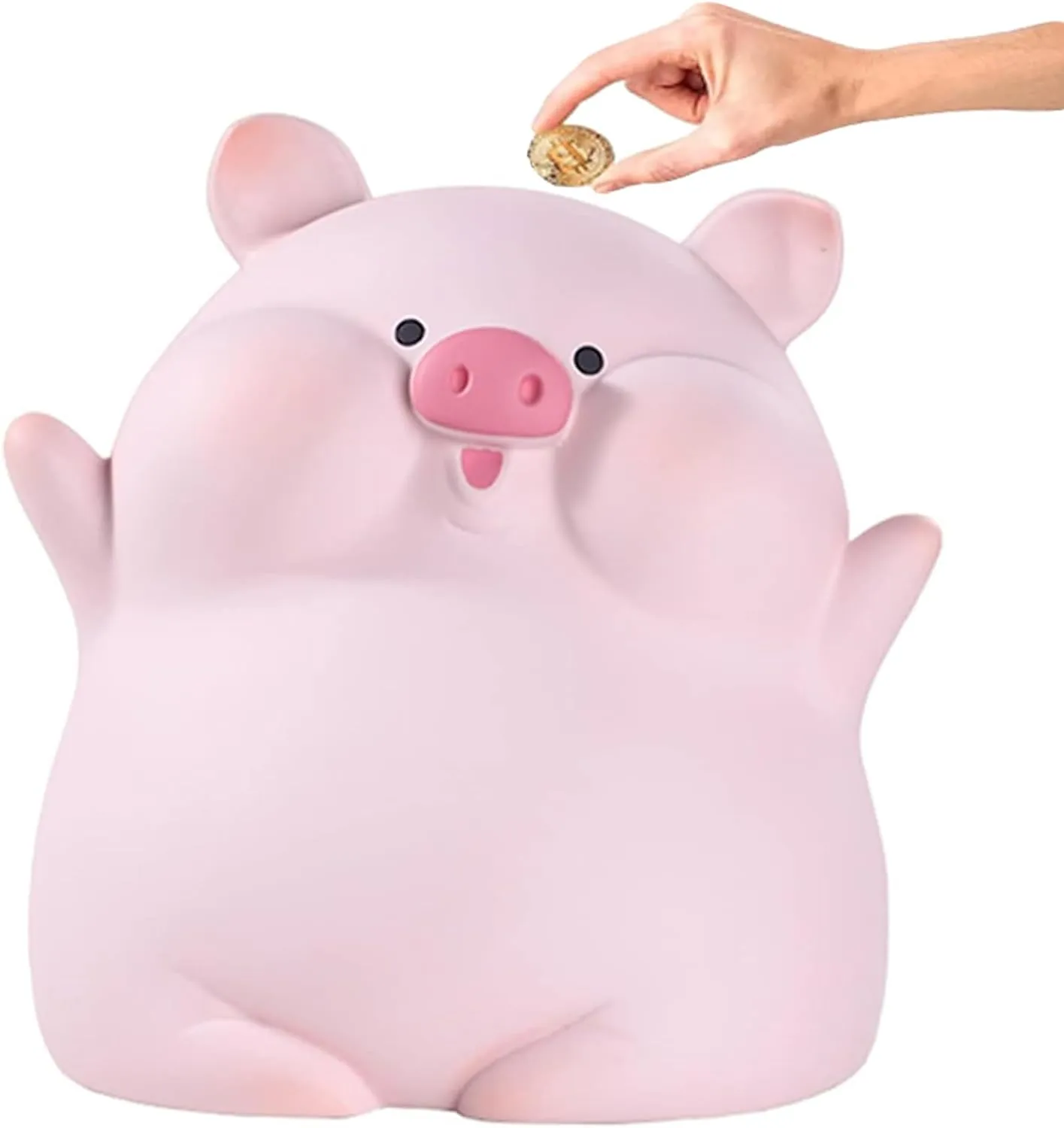 Bild von Kawaii Kunststoff Sparschwein mit Öffnung für Geldscheine und Münzen, ideal als Zimmerdeko und Geschenk für Kinder und Erwachsene