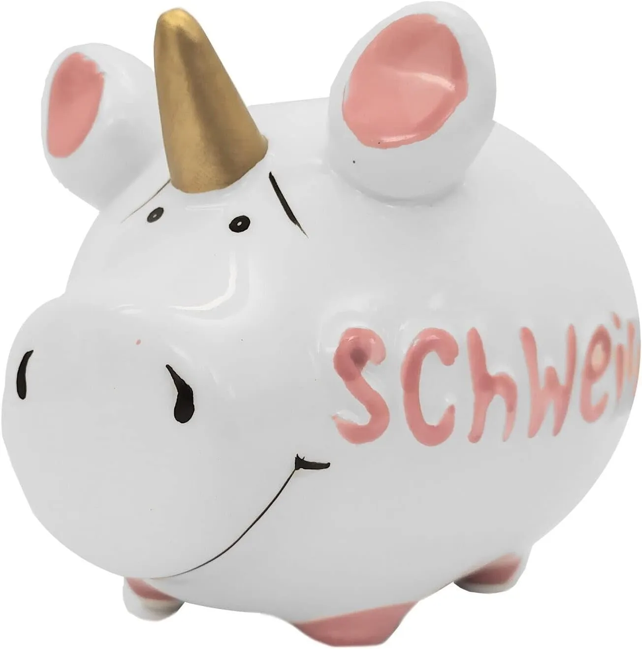 Bild von KCG Keramik Sparschwein Schweinhorn mit den Maßen 12,5 cm x 9 cm