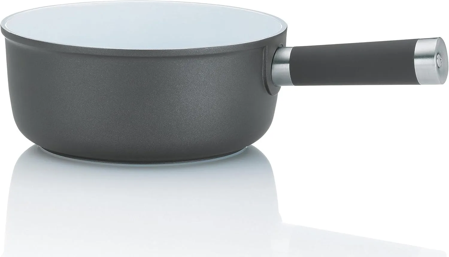 Bild von Kela Käsefondue-Pfanne Meyrin aus Aluguss mit keramischer Beschichtung, induktionsgeeignet und 1 Liter Fassungsvermögen in grau