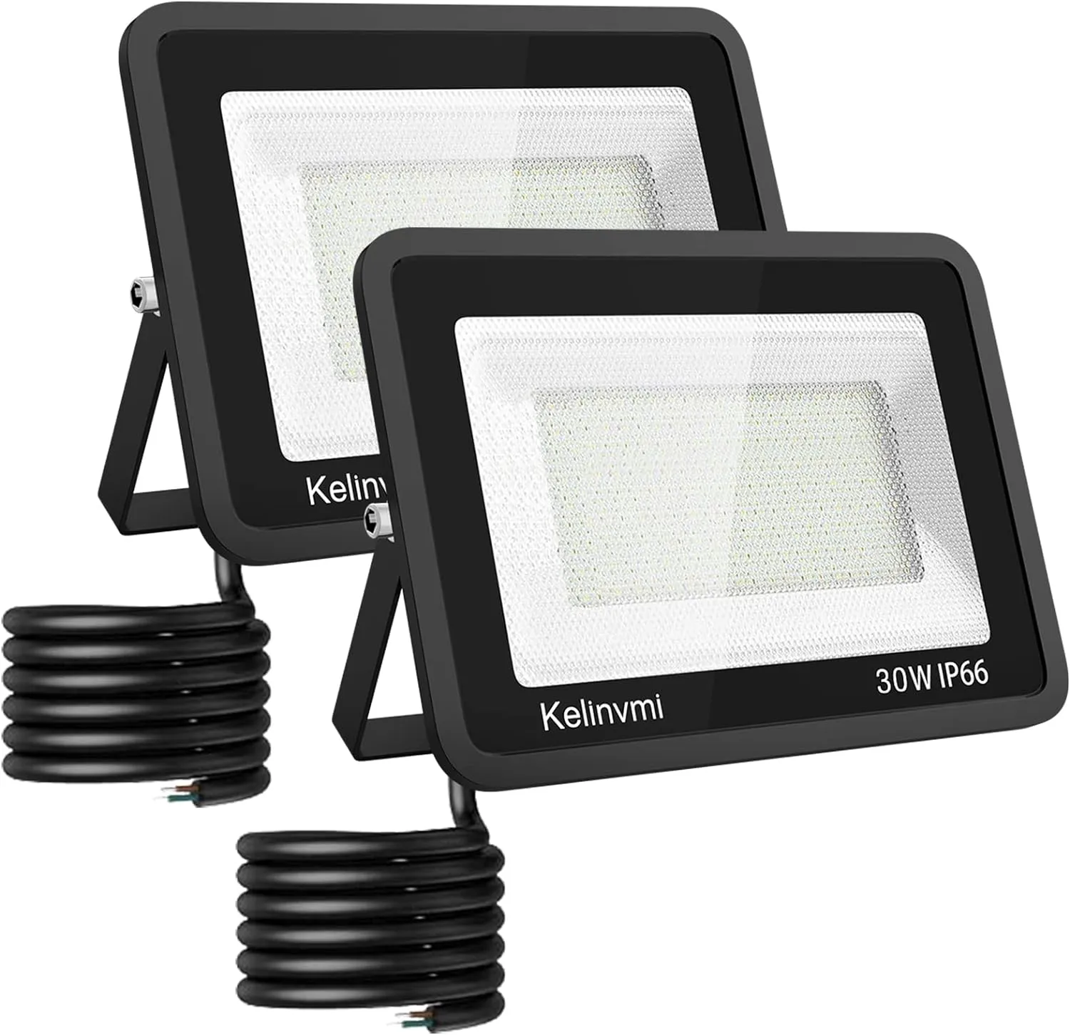 Bild von KELINVMI 30W LED Strahler mit 3000 Lumen in warmweiß, wasserdicht nach IP66, ideal für Garten und Garage, im 2er Pack