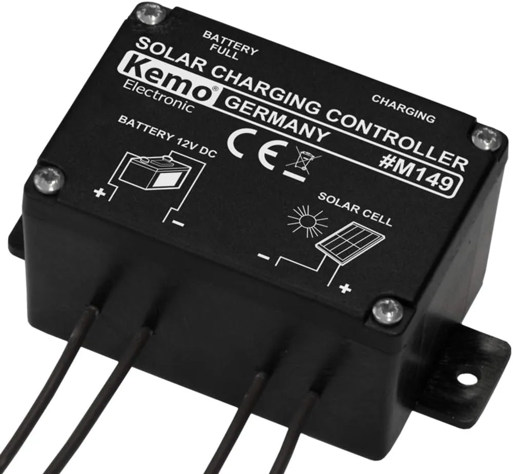 Bild von Kemo M149N Solar-Laderegler für 12 V mit 10A und 20A, schützt vor Überladung und verfügt über LED-Anzeigen