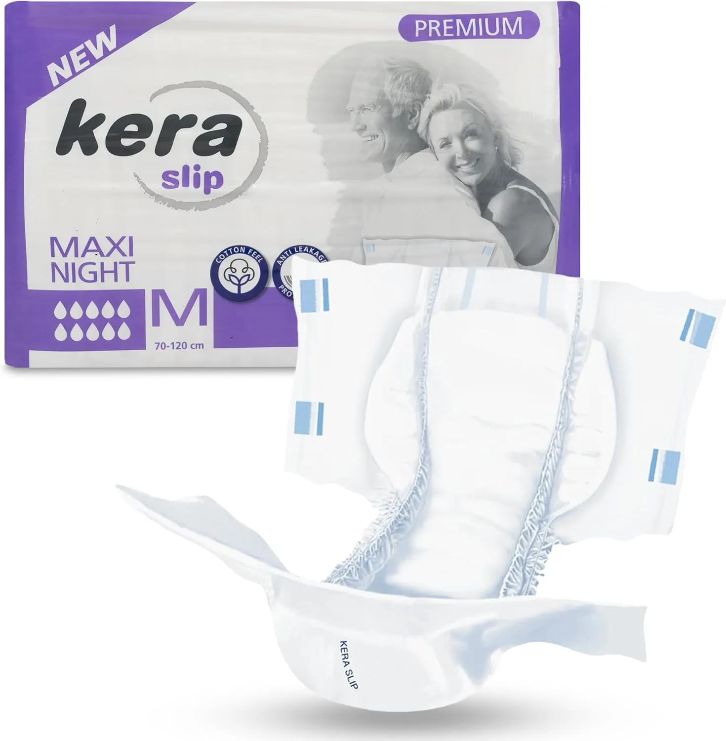 Bild von KERA Premium Inkontinenz-Slip Maxi Night für Erwachsene, 20 Stück, Größe M, mit Auslaufschutz und atmungsaktivem Material