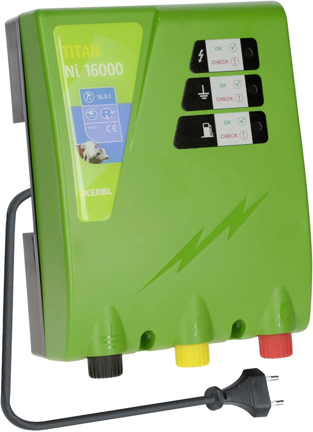 Bild von Kerbl Titan Ni 16000 Weidezaungerät mit 16 Joule und 230 Volt Stromversorgung