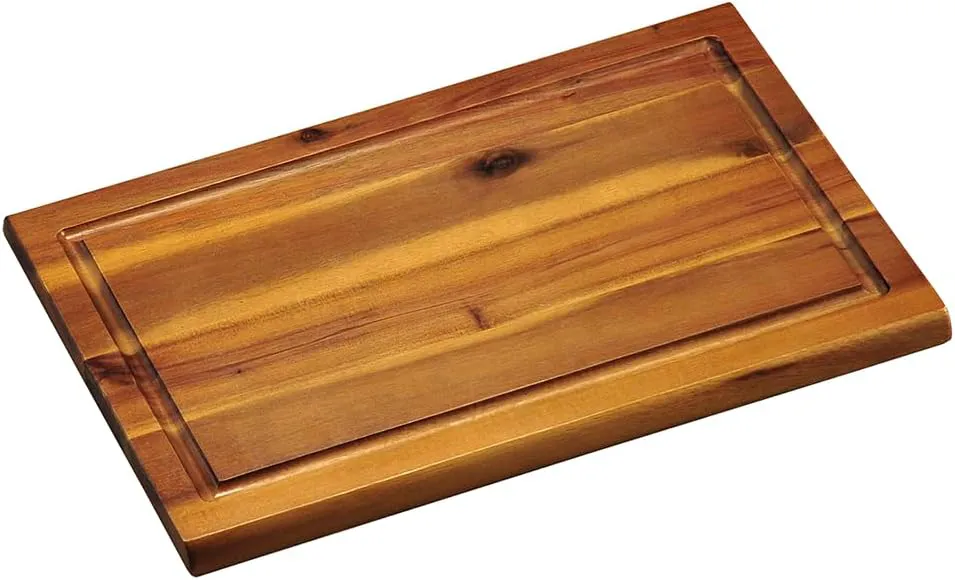 Bild von KESPER Schneidbrett aus Akazienholz mit Saftrille in Braun, Maße 32 x 21 x 1,5 cm, Artikelnummer 28180