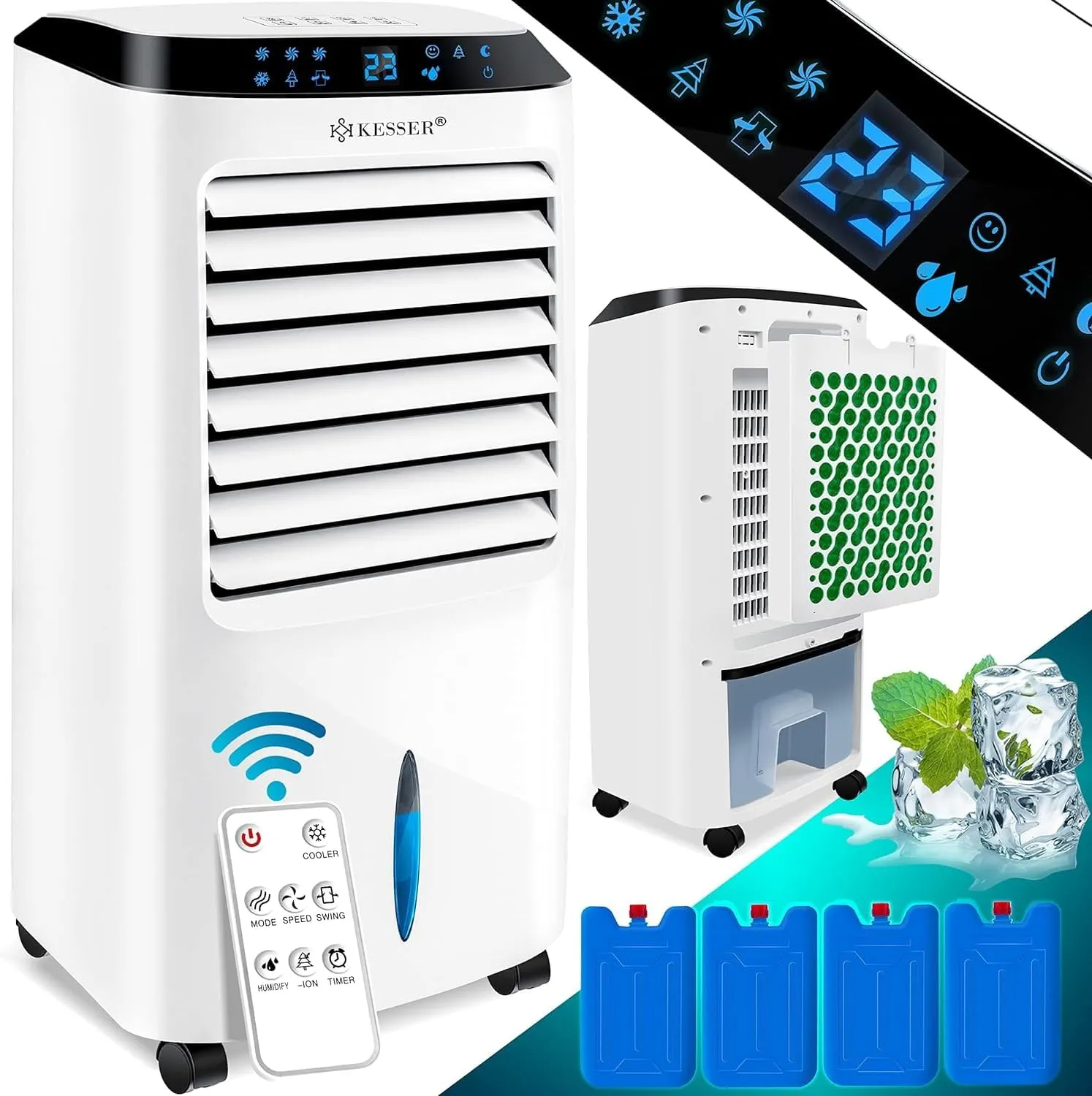 Bild von KESSER 4in1 Mobile Klimaanlage mit Fernbedienung, Ventilator, Timer, 3 Stufen und Ionisator