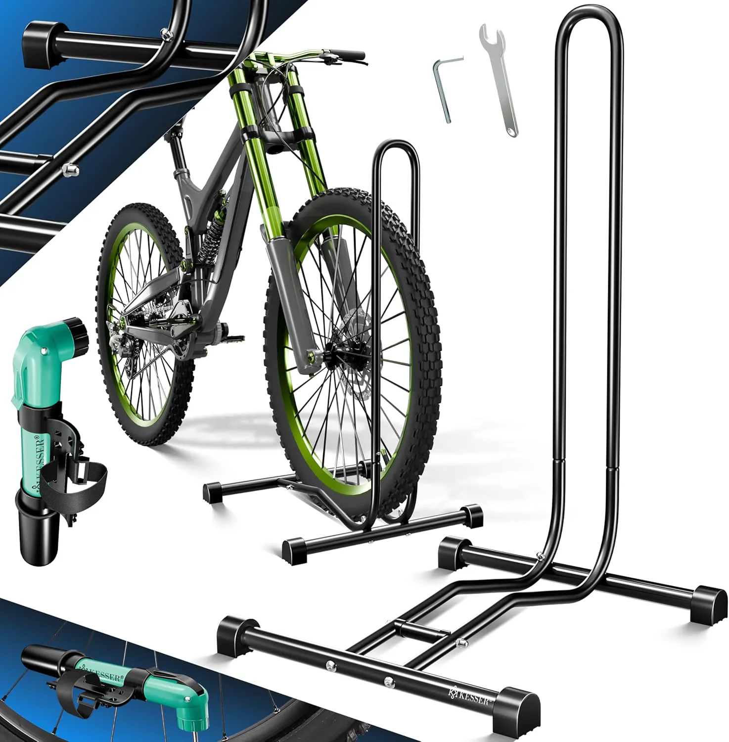 Bild von KESSER Fahrradständer für verschiedene Fahrradtypen mit Luftpumpe und Reifenbreite bis 65mm