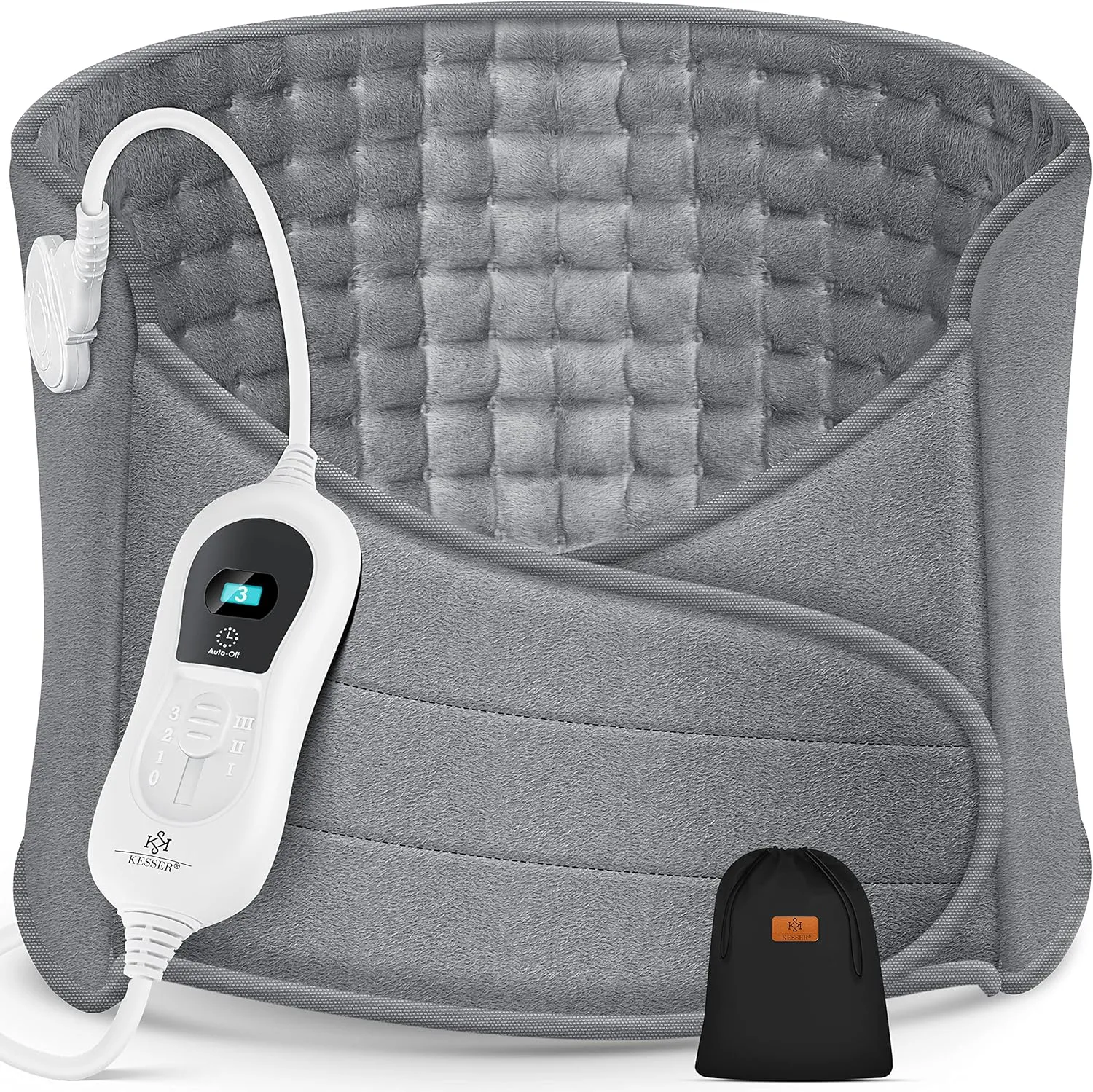 Bild von KESSER Heizkissen elektrisch für Bauch und Rücken mit Tasche und 3 Temperaturstufen