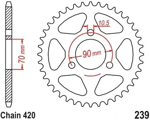 Bild von Kettenrad 36Z Teilung 420 für Honda CR MB MBX MCX MT MTX 50 80