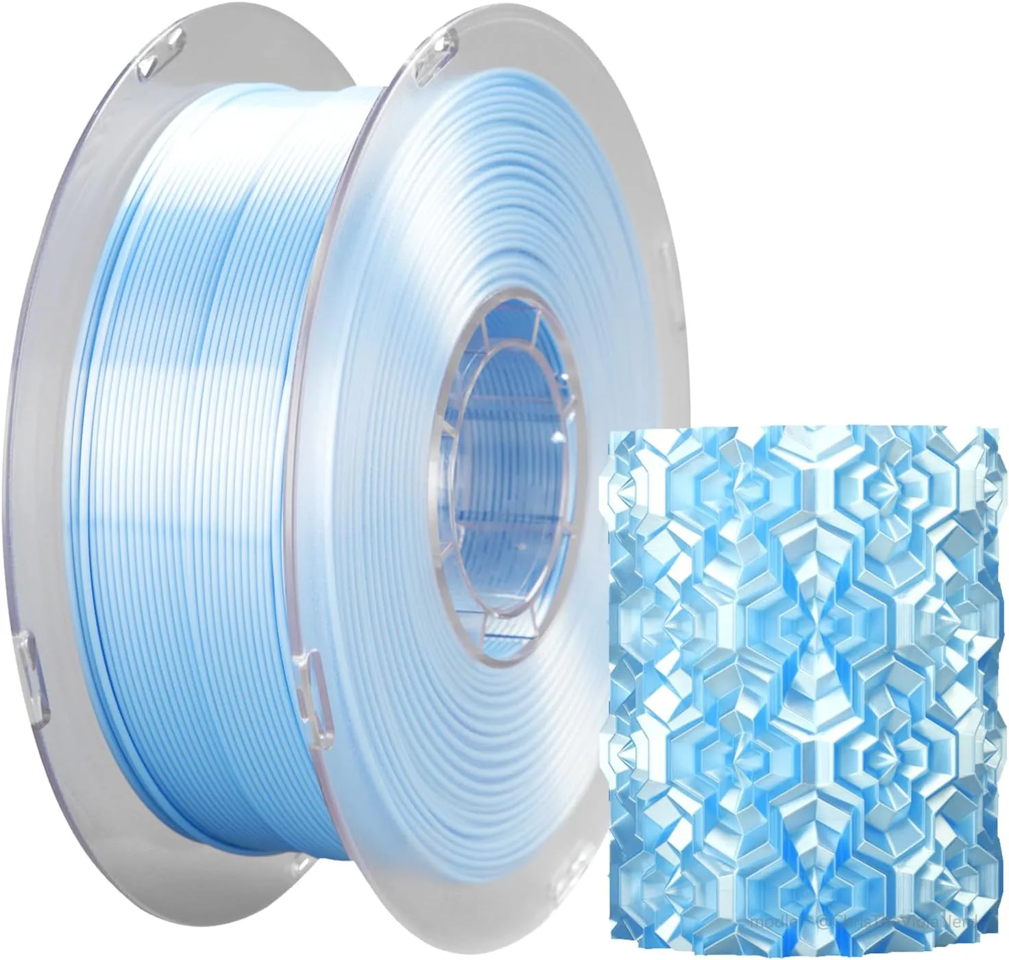 Bild von Kexcelled PLA Silk Filament 1,75 mm in Blau, 1 kg Spule mit seidiger Oberfläche und Maßgenauigkeit von +/- 0,03 mm