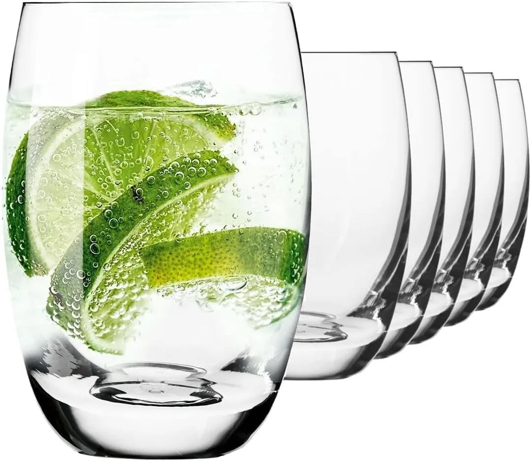 Bild von KIAPPO Elite Gläser Set mit 6 Stück à 360 ml aus Kristallglas, spülmaschinenfest und ideal für Wasser und Kaltgetränke