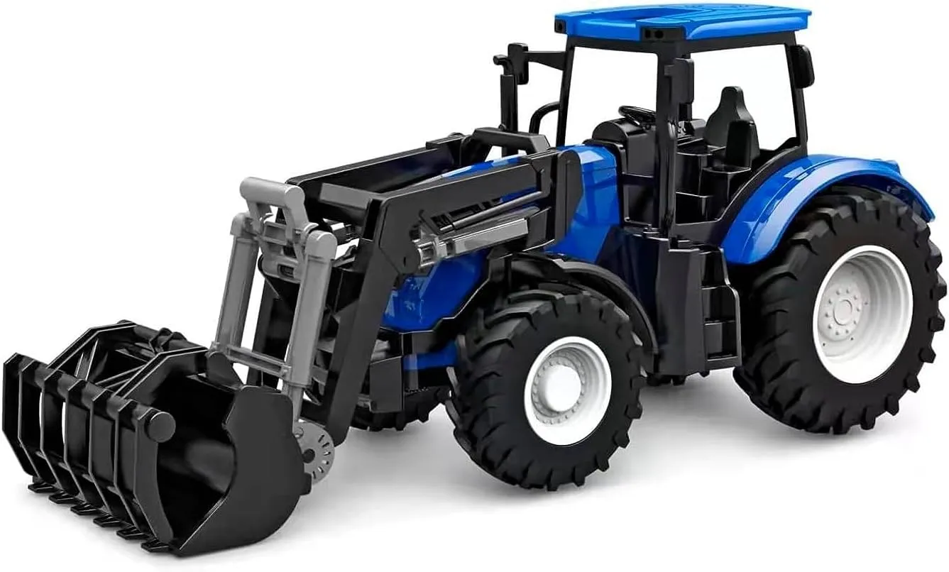 Bild von Kids GLOBE Traktor Bulldog mit Freilauf und Frontlader, 27 cm, für Kinder ab 3 Jahren, blau, Artikelnummer 540474