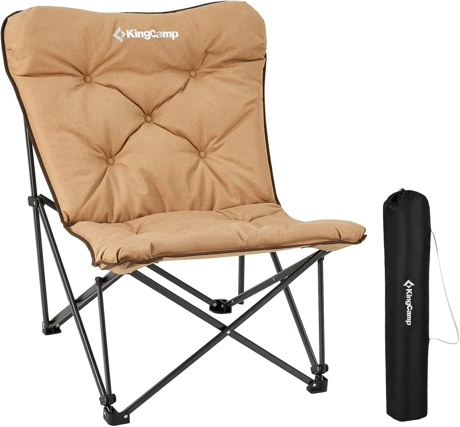 Bild von KingCamp XXL Campingstuhl hochlehner faltbar mit Tasche, gepolstert für Garten, Balkon und Strand