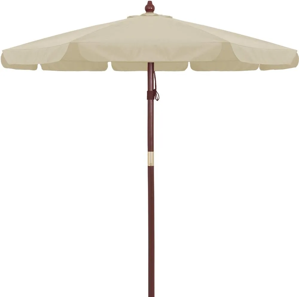 Bild von Kingsleeve Holz Sonnenschirm mit 330 cm Durchmesser und UV Schutz 80+, stabil und windfest, inklusive Schutzhülle, in Beige