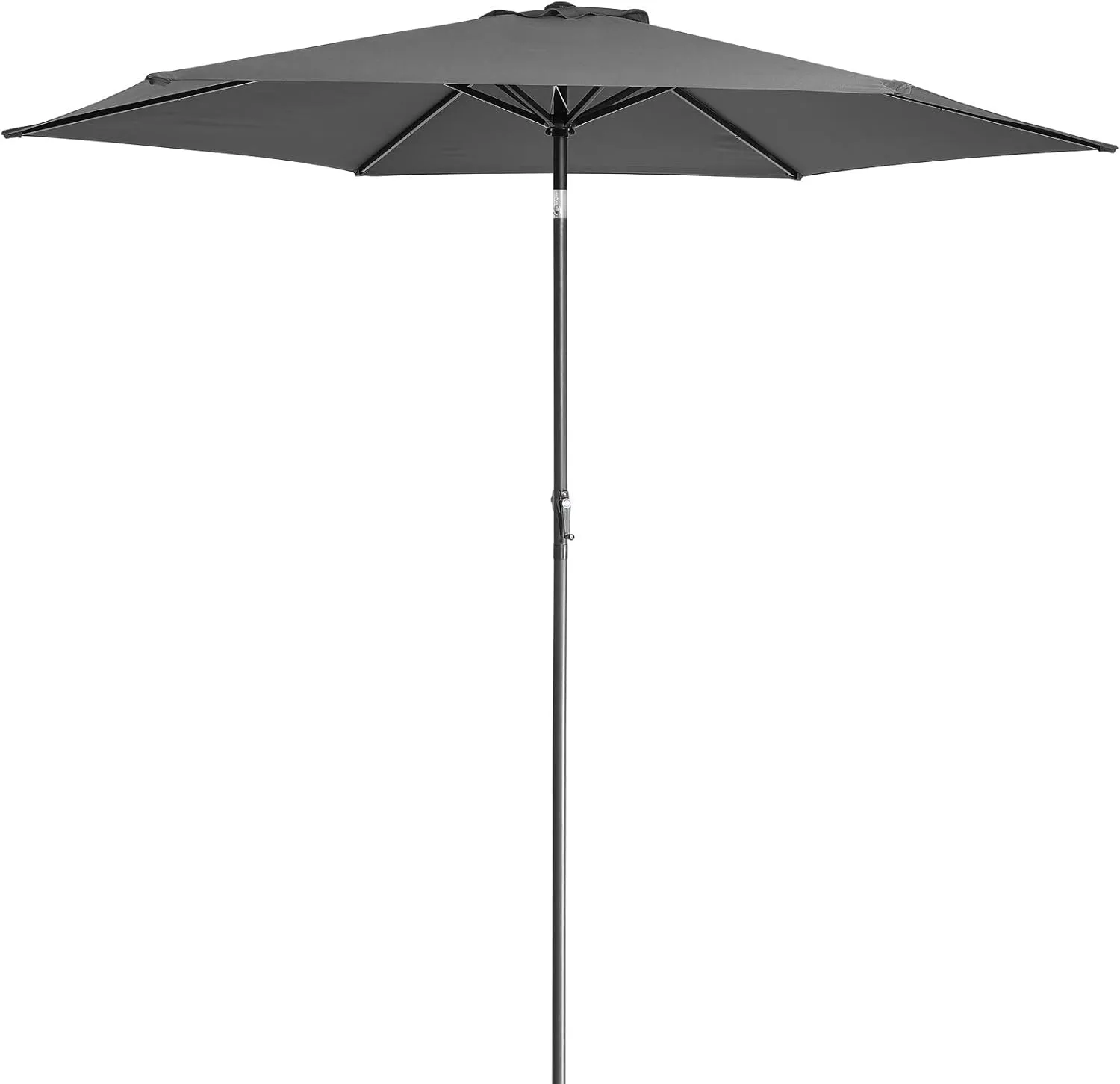 Bild von Kingsleeve Sonnenschirm mit 300 cm Durchmesser, UV Schutz 80+, kurbelbar und knickbar, aus Aluminium in Anthrazit für Balkon und Garten