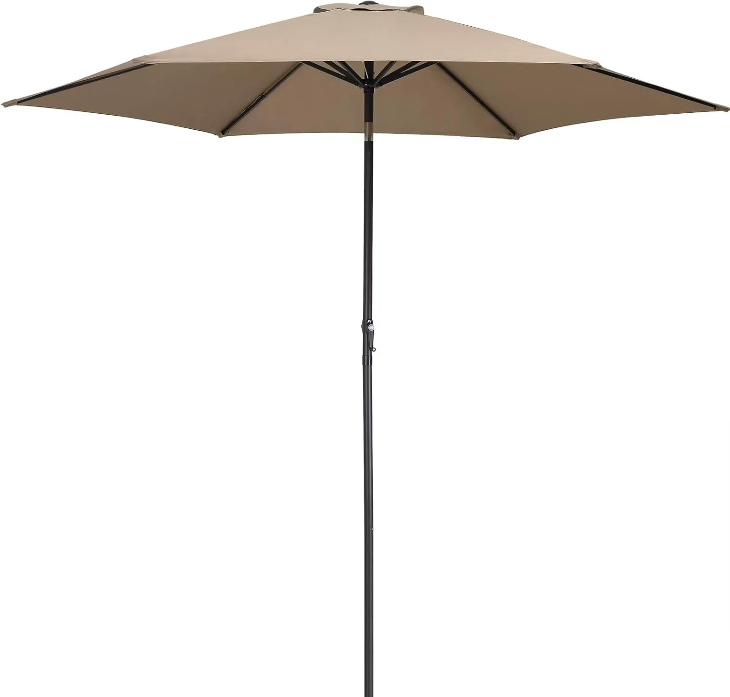 Bild von Kingsleeve Sonnenschirm mit 300 cm Durchmesser, UV Schutz 80+, kurbelbar und knickbar, aus Aluminium in Taupe für Balkon und Garten