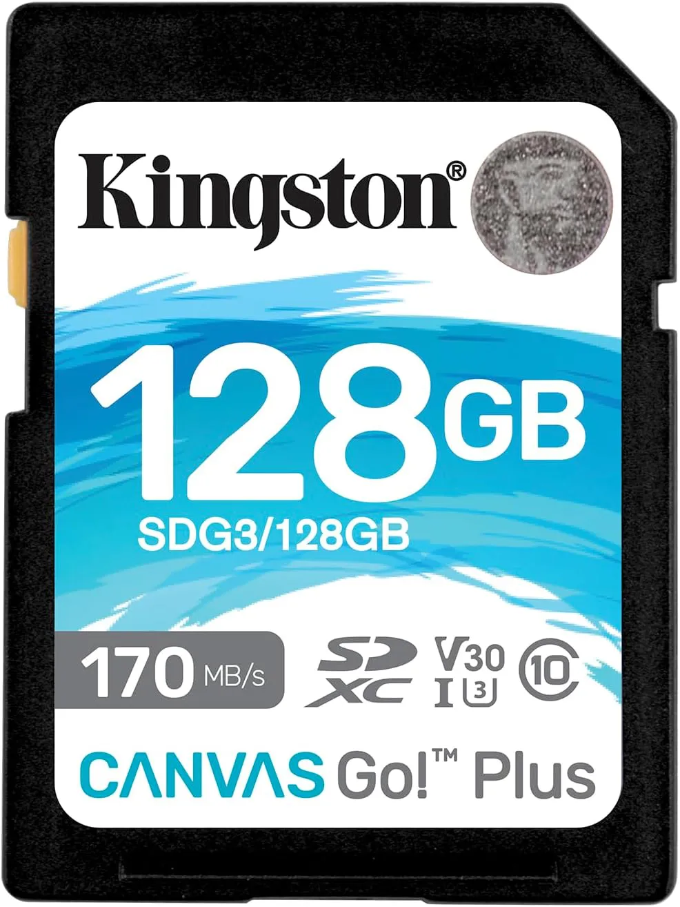 Bild von Kingston SDG3 Speicherkarte mit 128GB SDXC Canvas Go Plus, 170MB/s, UHS-I U3, V30