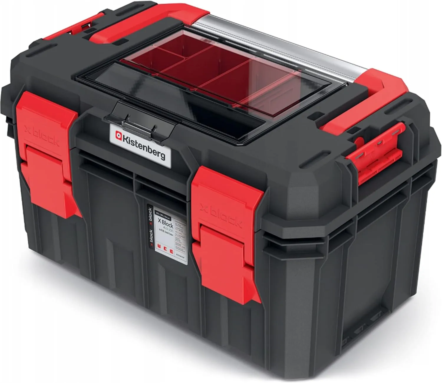 Bild von Kistenberg S-Block Pro Werkzeugkiste mit Organizer und Trennwänden, wasser- und staubdicht, 450 x 280 x 264 mm