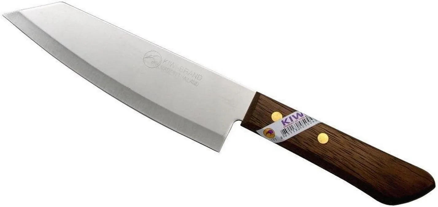 Bild von Kiwi Kochmesser 16,5 cm mit Holzgriff in Holzfarbe und Silber