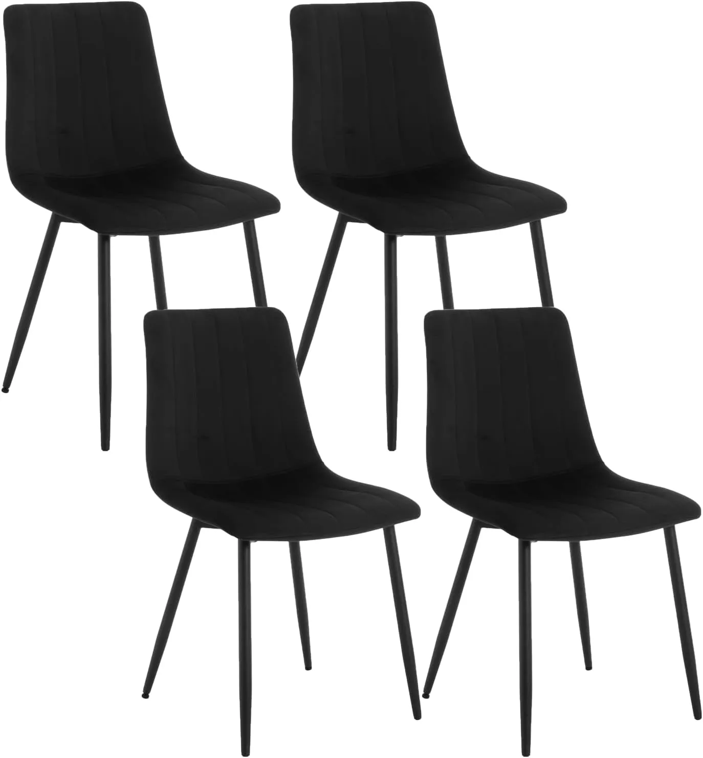 Bild von Klihome 4er Set Esszimmerstühle mit Samt-Sitzfläche und Metallbeinen, Modell K0007EZS-4