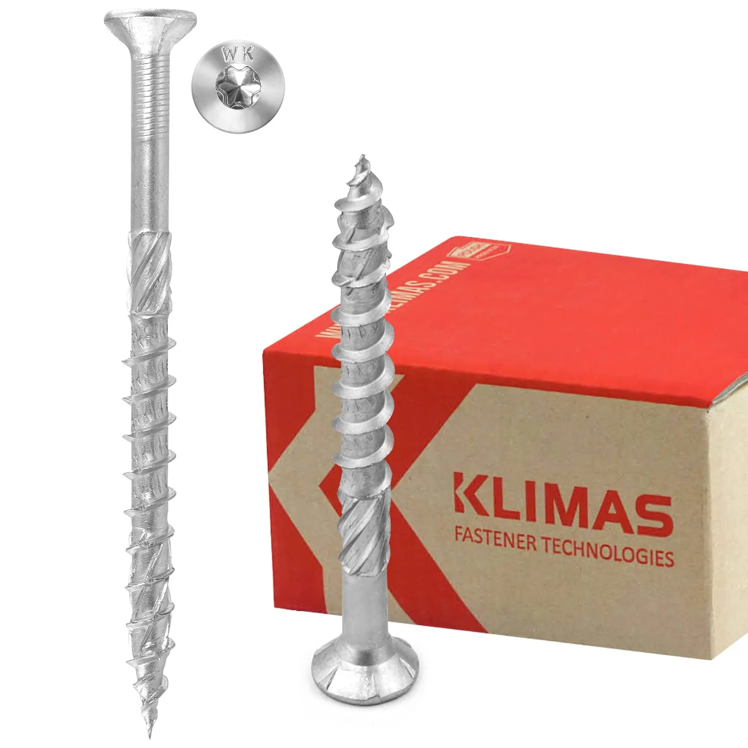 Bild von KLIMAS Holzschrauben Set mit 200 Stück, 5x100 mm, Torx Senkkopf für verschiedene Anwendungen