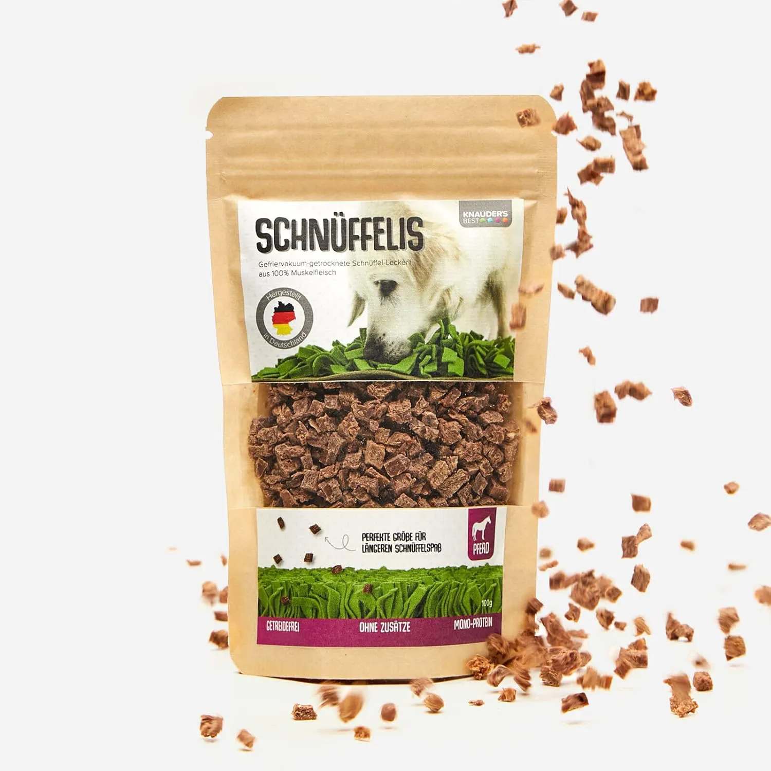Bild von KNAUDER'S Best Schnüffelis Hundeleckerli mit 100 g aus 100% Muskelfleisch, getreidefrei und ohne chemische Zusatzstoffe