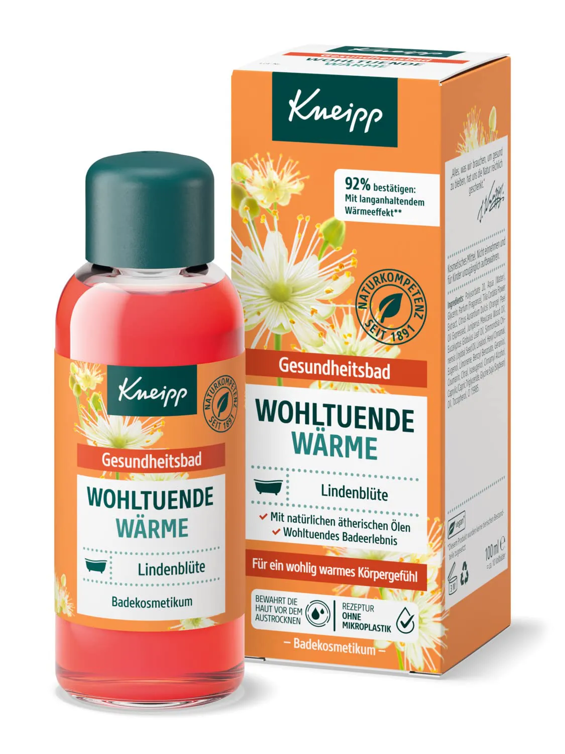 Bild von Kneipp Gesundheitsbad mit Lindenblütenextrakt und ätherischen Ölen aus Orange und Zedernholz, 100 ml