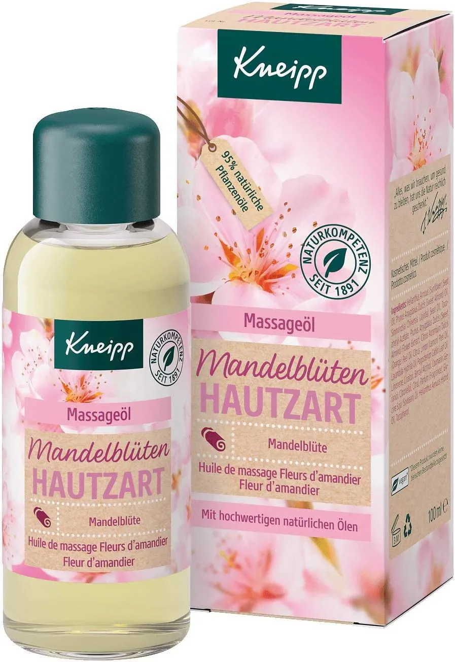 Bild von Kneipp Massageöl Mandelblüten mit Sheabutter und Vitamin E für trockene und sensible Haut, 100 ml
