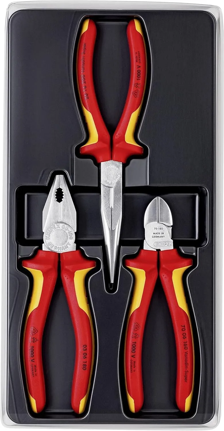 Bild von KNIPEX Elektro-Paket 3-teilig VDE Zangenset für unterwegs 00 20 12