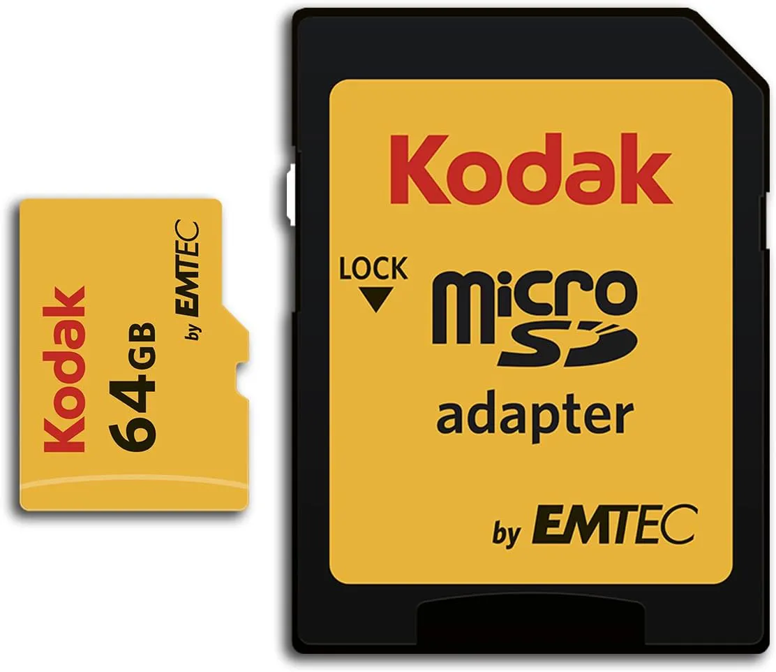 Bild von Kodak 64GB microSDXC Speicherkarte mit Highspeed und SD-Adapter, bis 85 MB pro Sekunde