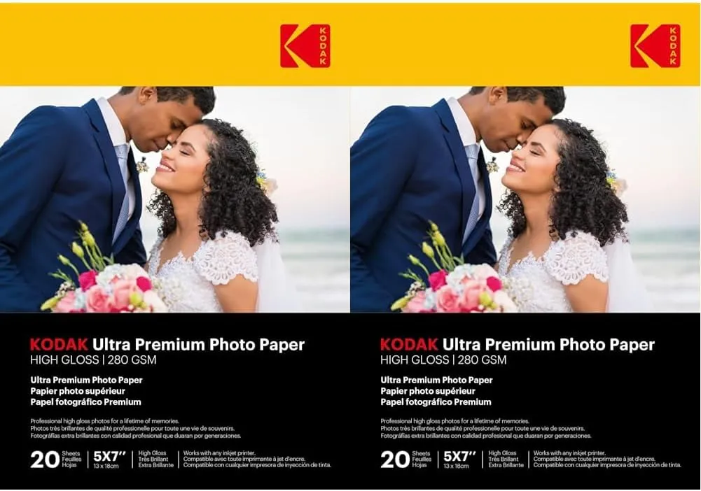 Bild von Kodak Fotopapier 280 g/m² glänzend 13 x 18 cm im 2er Pack