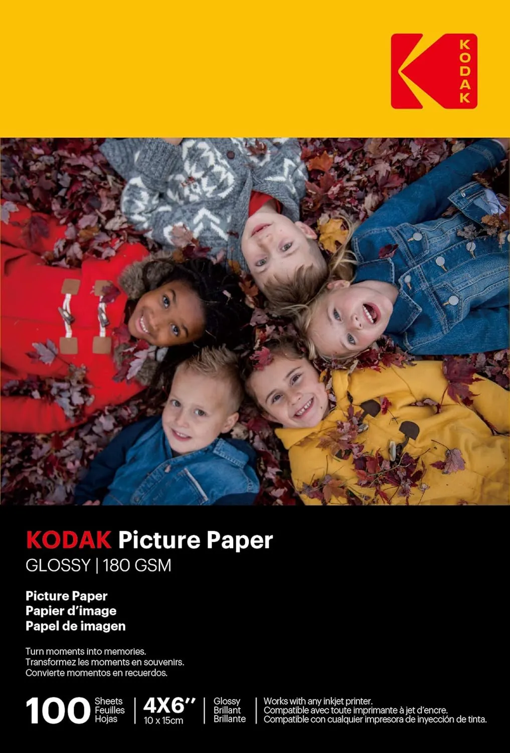 Bild von Kodak Fotopapier glänzend A6 mit 180 g/m² für Tintenstrahldrucker
